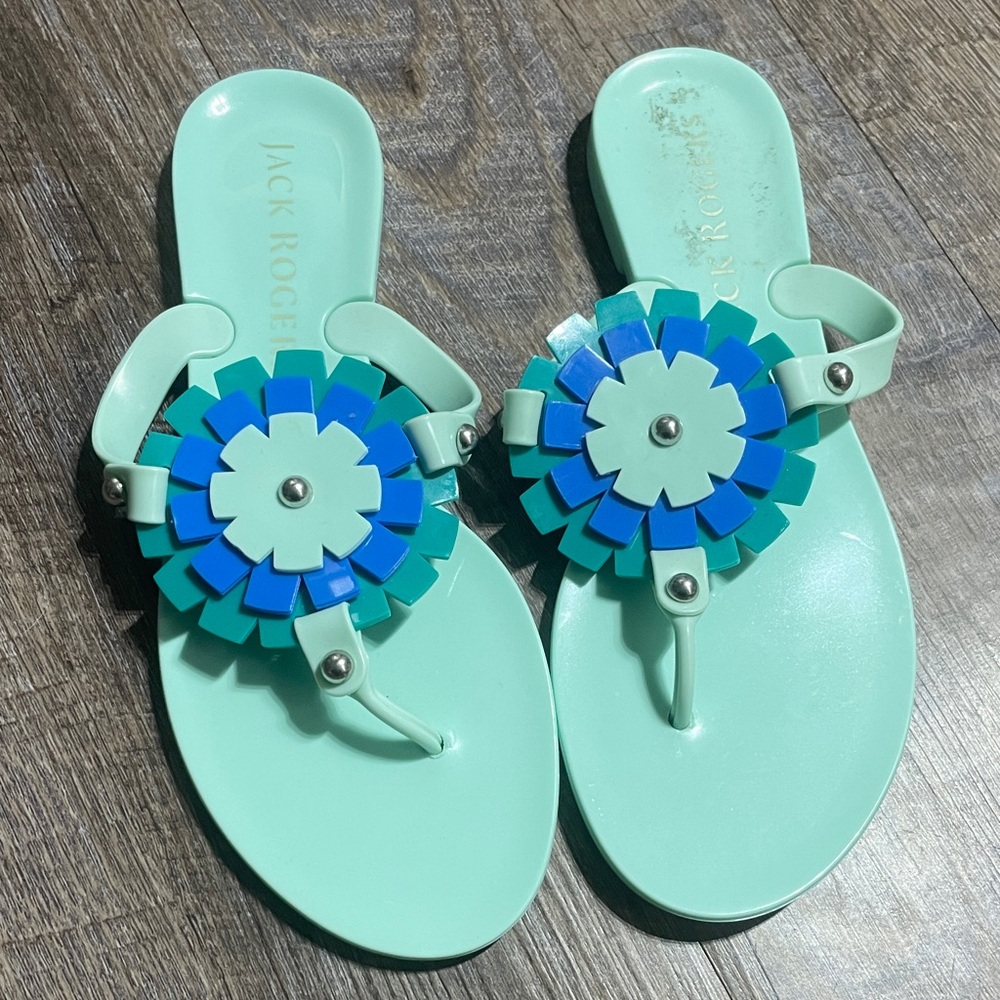 Jack Rogers Jelly Floral Flip Flops Sandals